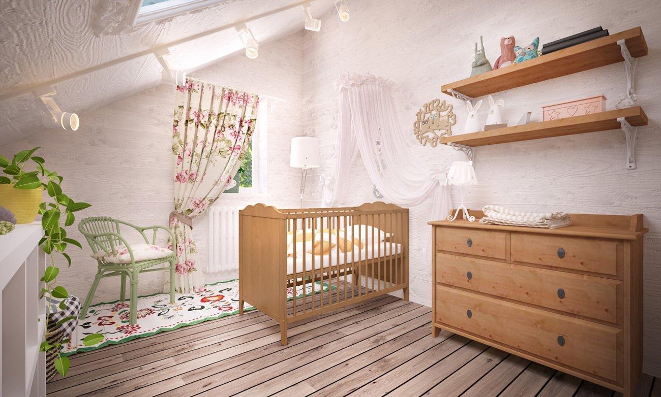 Стиль кантри комнаты для новорожденного